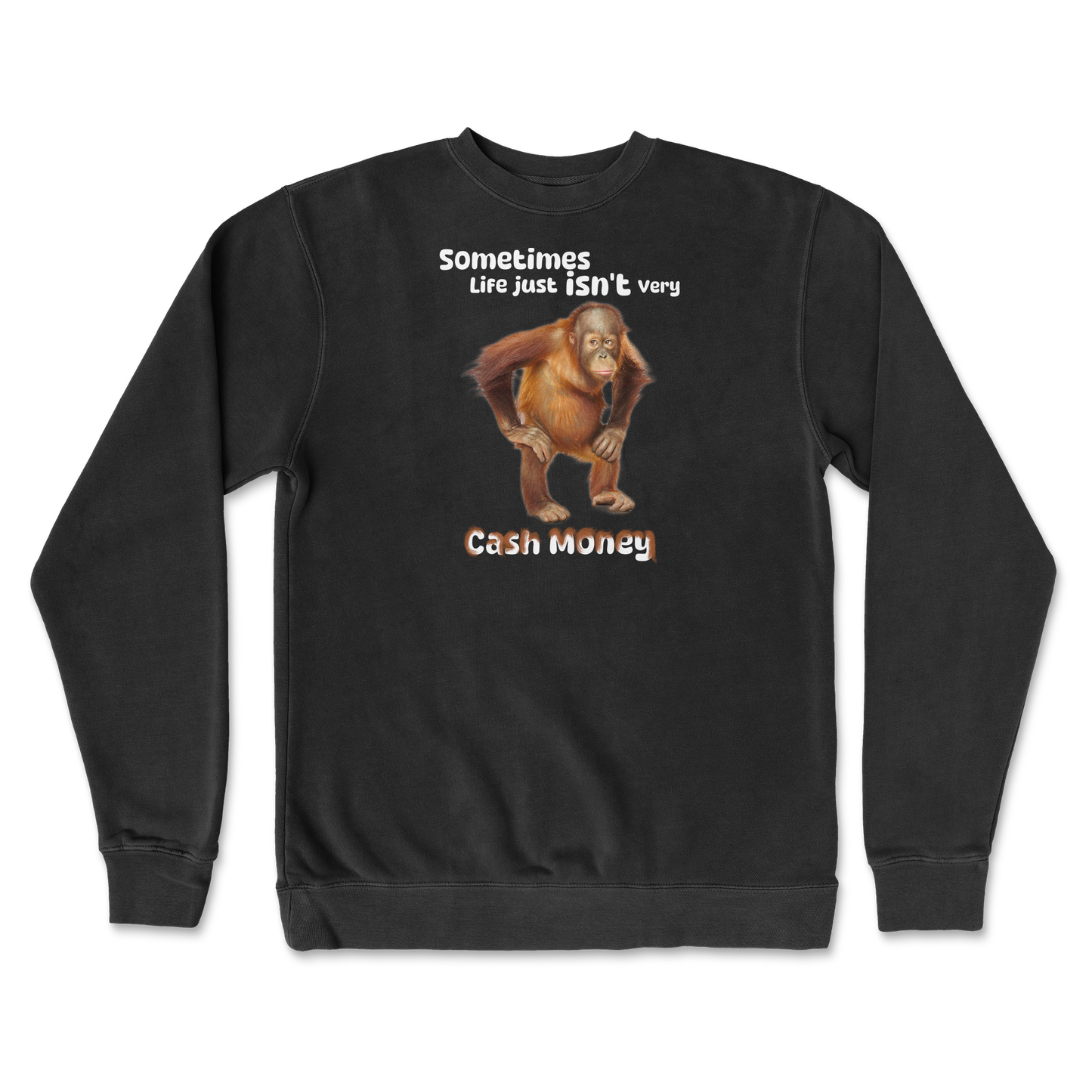 Independent Clothing Co. Crew Neck Cash Money Monkey  in Black