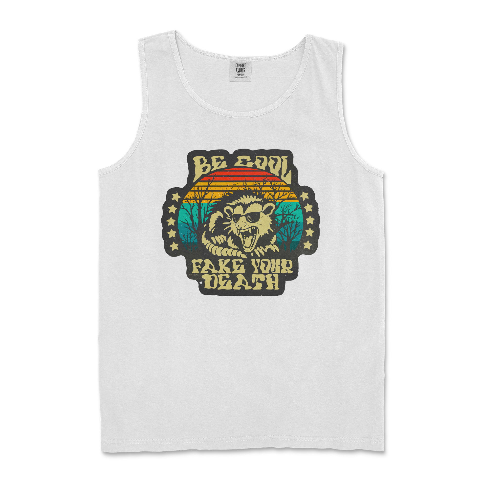 Comfort Colors Tank Top Fake Your Death in White