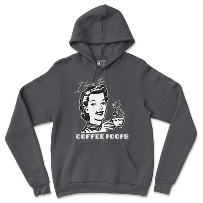 Gildan SoftStyle Hoodie Coffee Poops  in Black