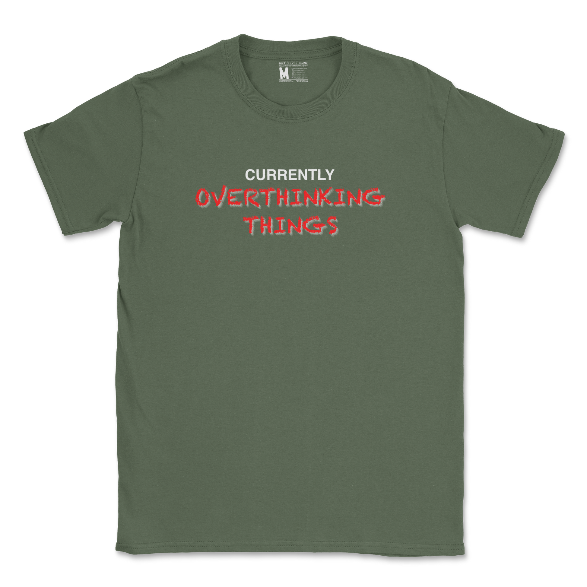 Gildan SoftStyle T-Shirt For Our Lil Overthinker in Military Green