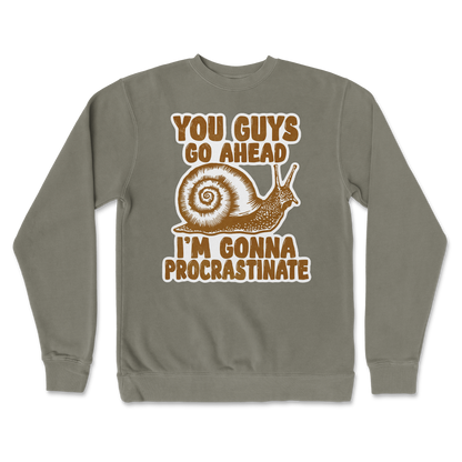 Independent Clothing Co. Crew Neck Procrastinating Snail  in Army