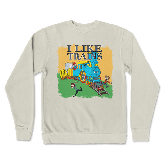 Independent Clothing Co. Crew Neck I Like Trains in Bone