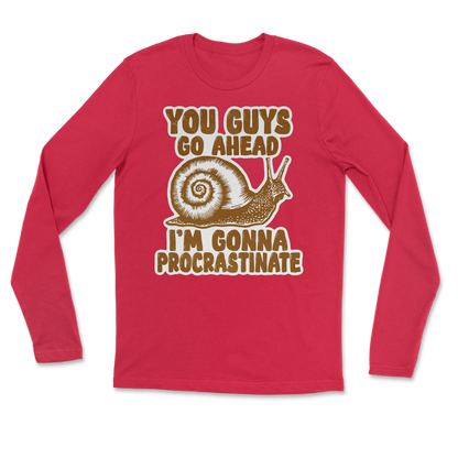 The Nice Shirt Long Sleeve Procrastinating Snail  in Red