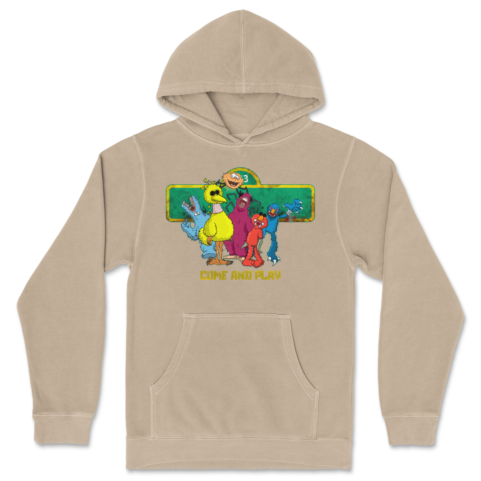 Independent Clothing Co. Hoodie Cursed Sesame Street in Sandstone