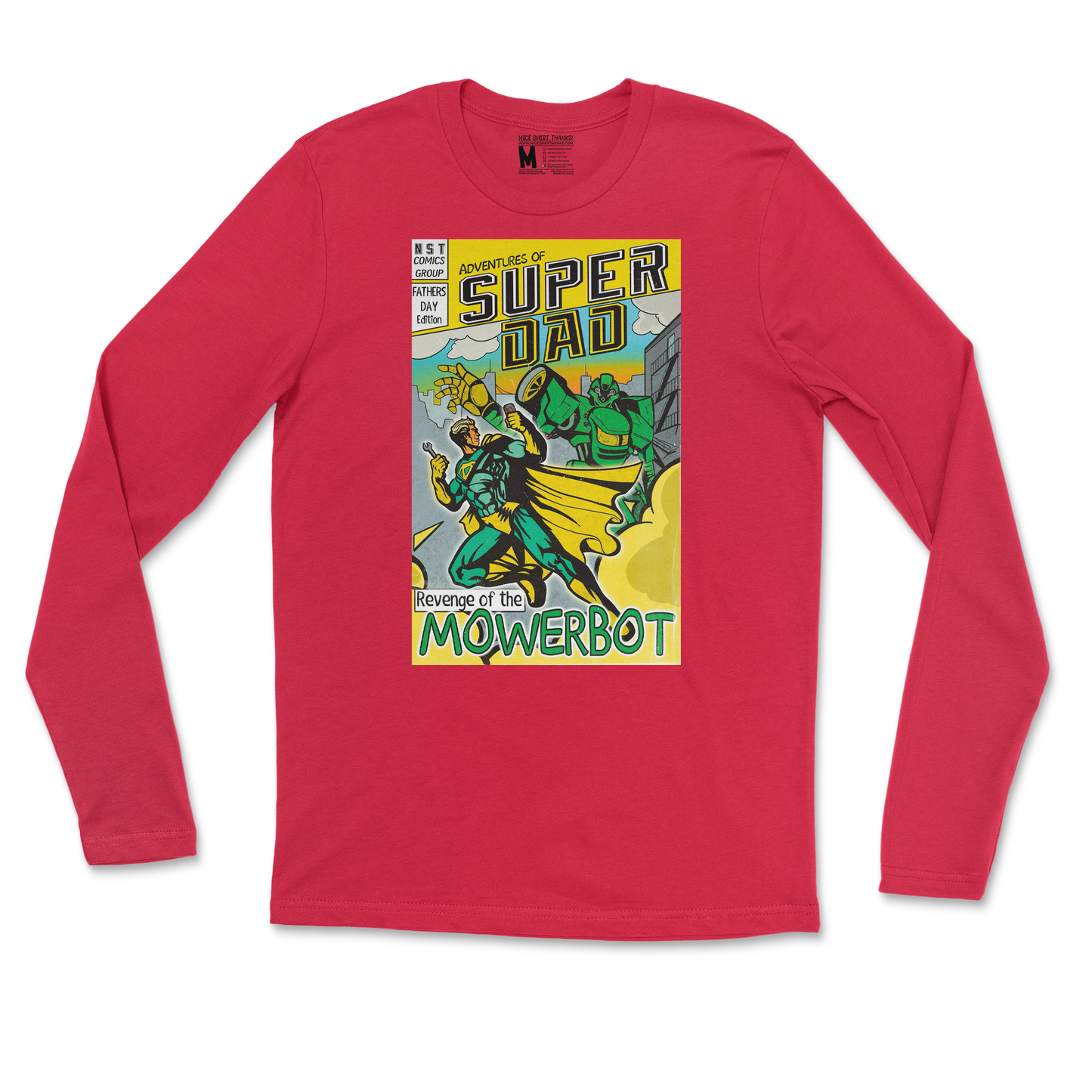 Gildan SoftStyle Long Sleeve Super Dad in Red