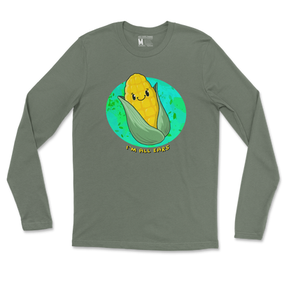 Gildan SoftStyle Long Sleeve Mmm Corn in Military Green