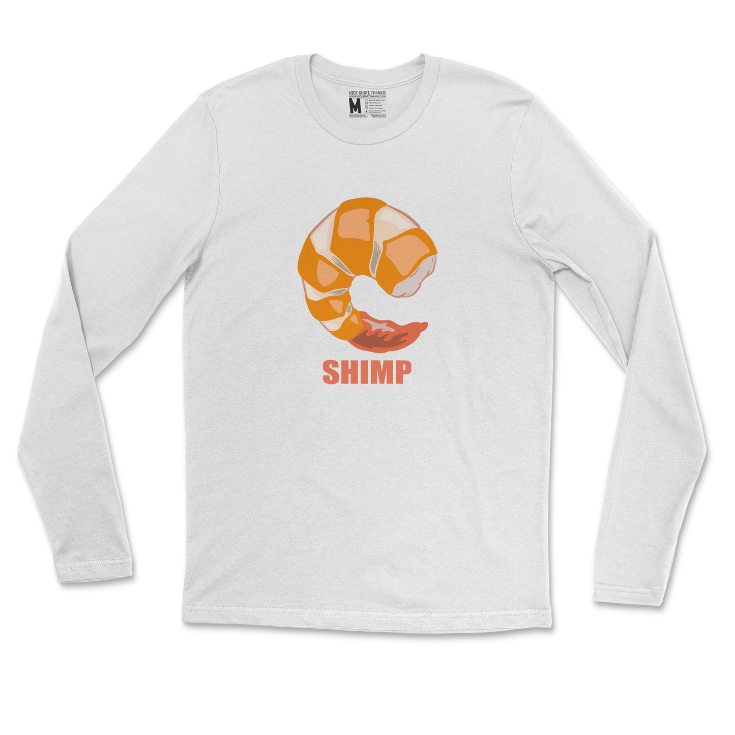 Gildan SoftStyle Long Sleeve Shimp in White