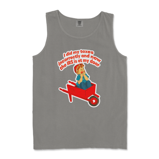 Comfort Colors Tank Top Here Comes the IRS in Grey