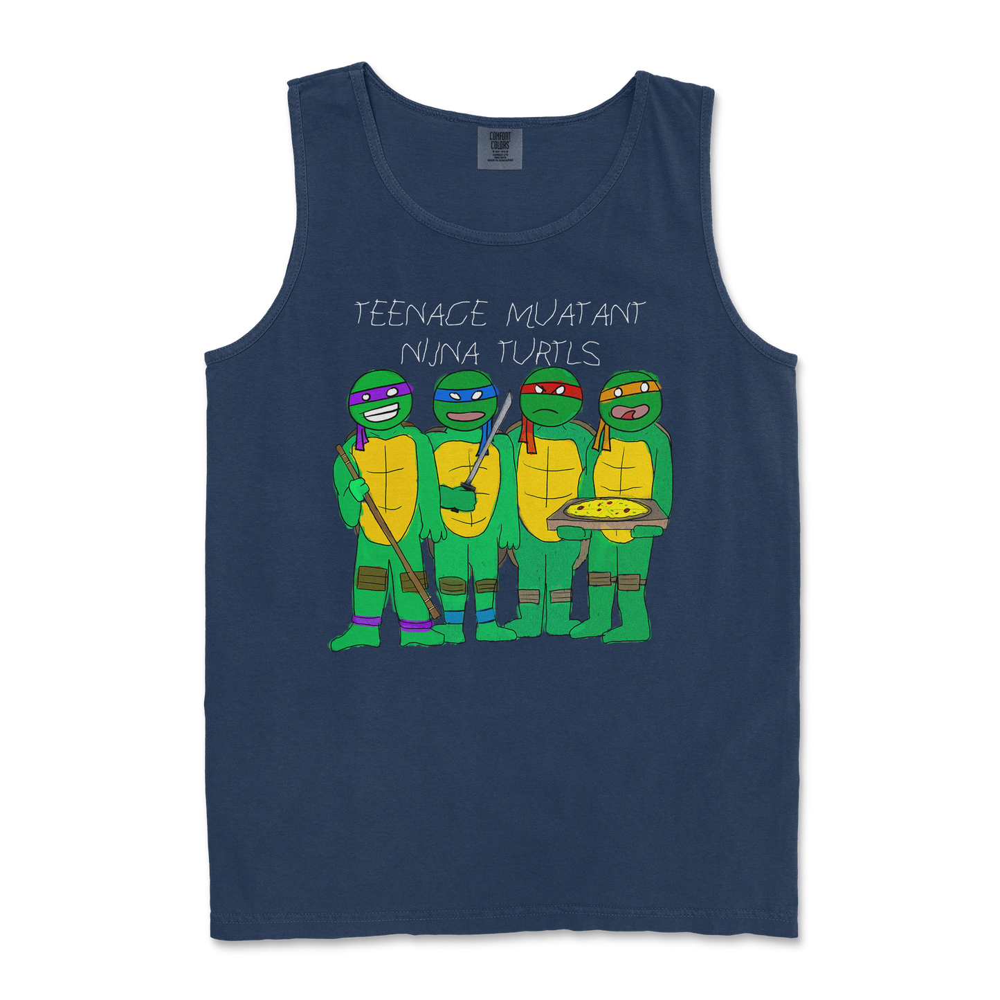 Comfort Colors Tank Top Ninja Turtles in TrueNavy