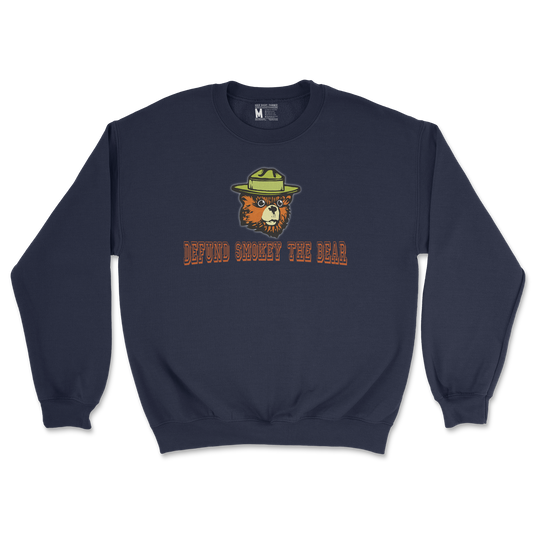 Heavy Blend Crew Neck Defund Smokey Bear in Navy