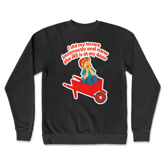 Independent Clothing Co. Crew Neck Here Comes the IRS in Black