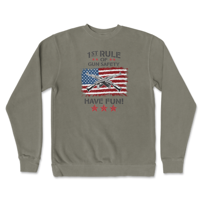 Independent Clothing Co. Crew Neck 1st Rule of Gun Safety in Army