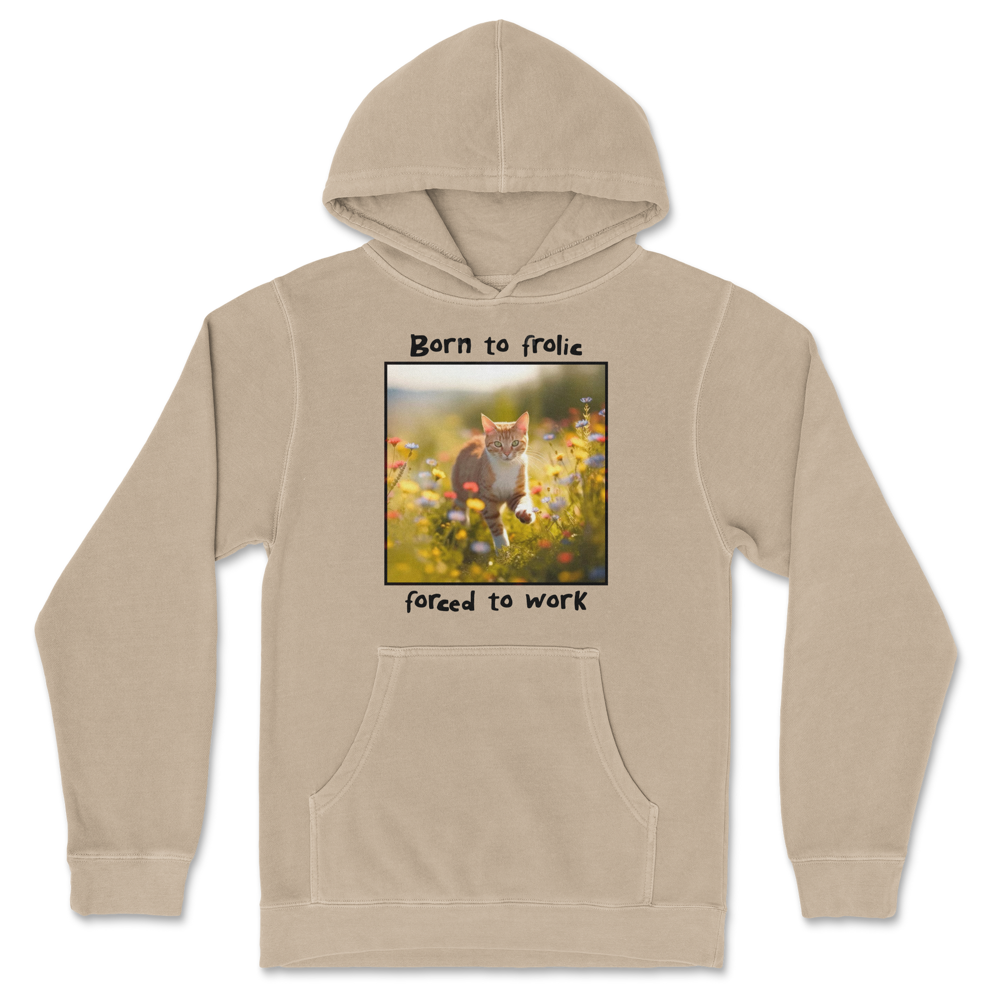 Independent Clothing Co. Hoodie Born to Frolic  in Sandstone