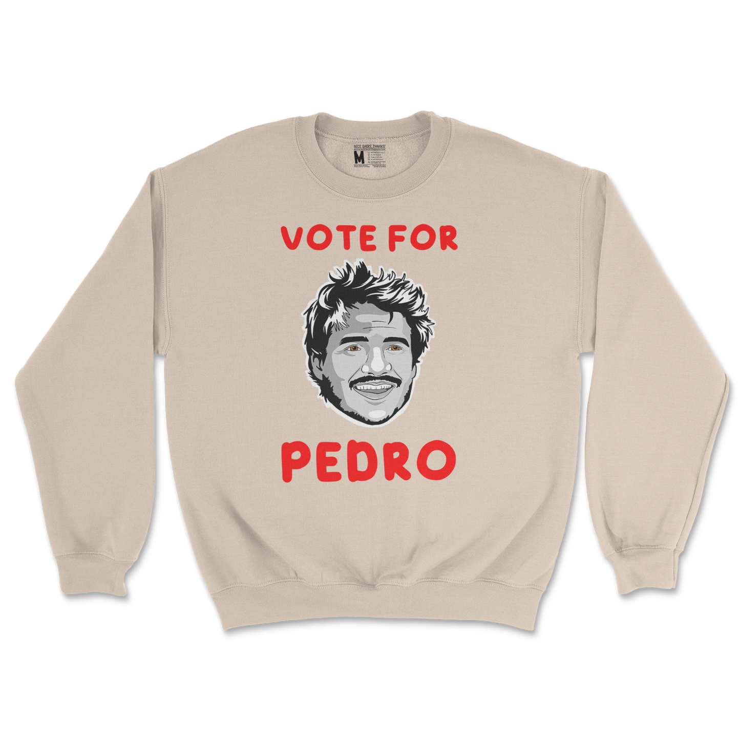 Gildan SoftStyle Crew Neck Vote For Pedro in Sand