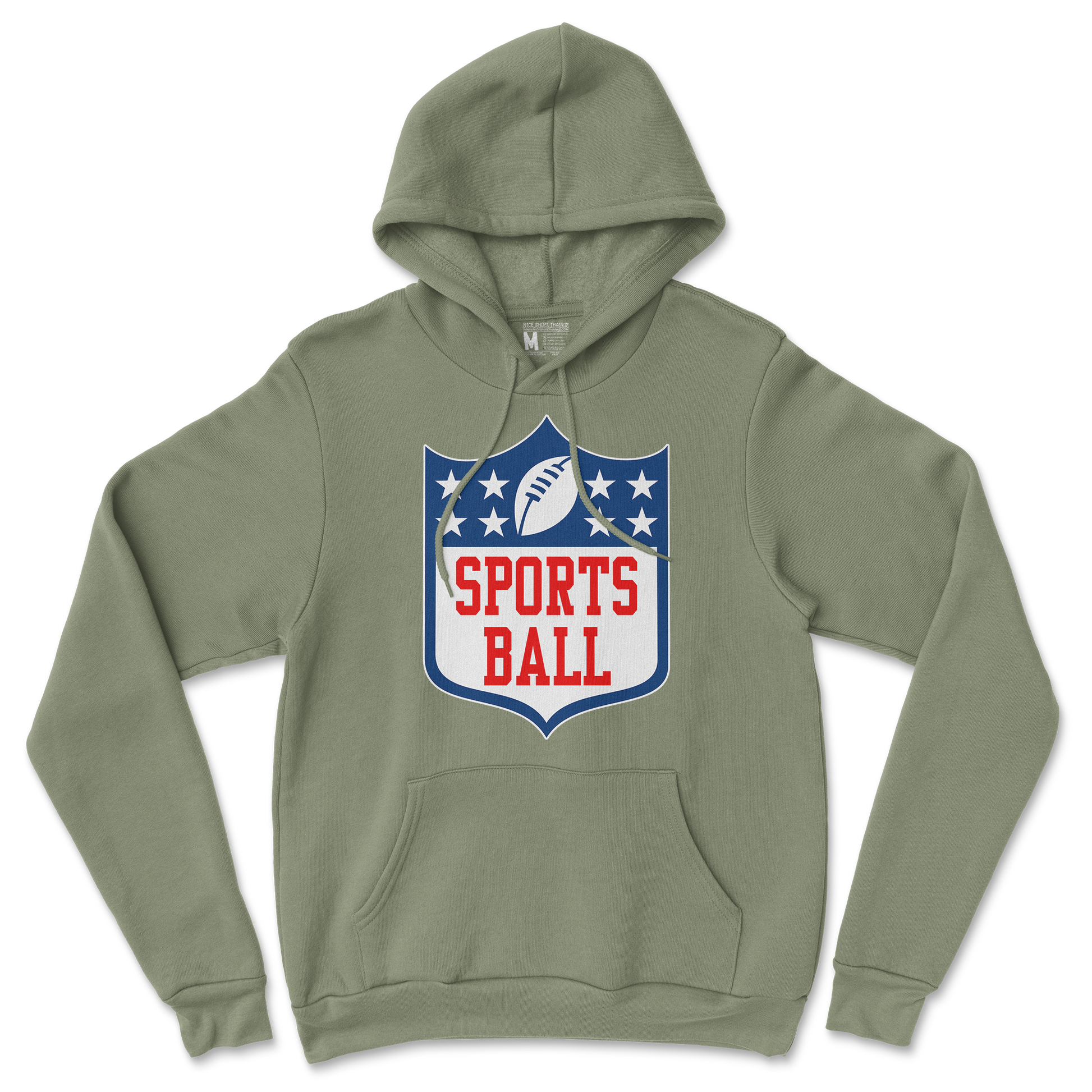 Gildan SoftStyle Hoodie Sports Ball in Military Green