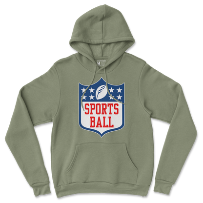 Gildan SoftStyle Hoodie Sports Ball in Military Green