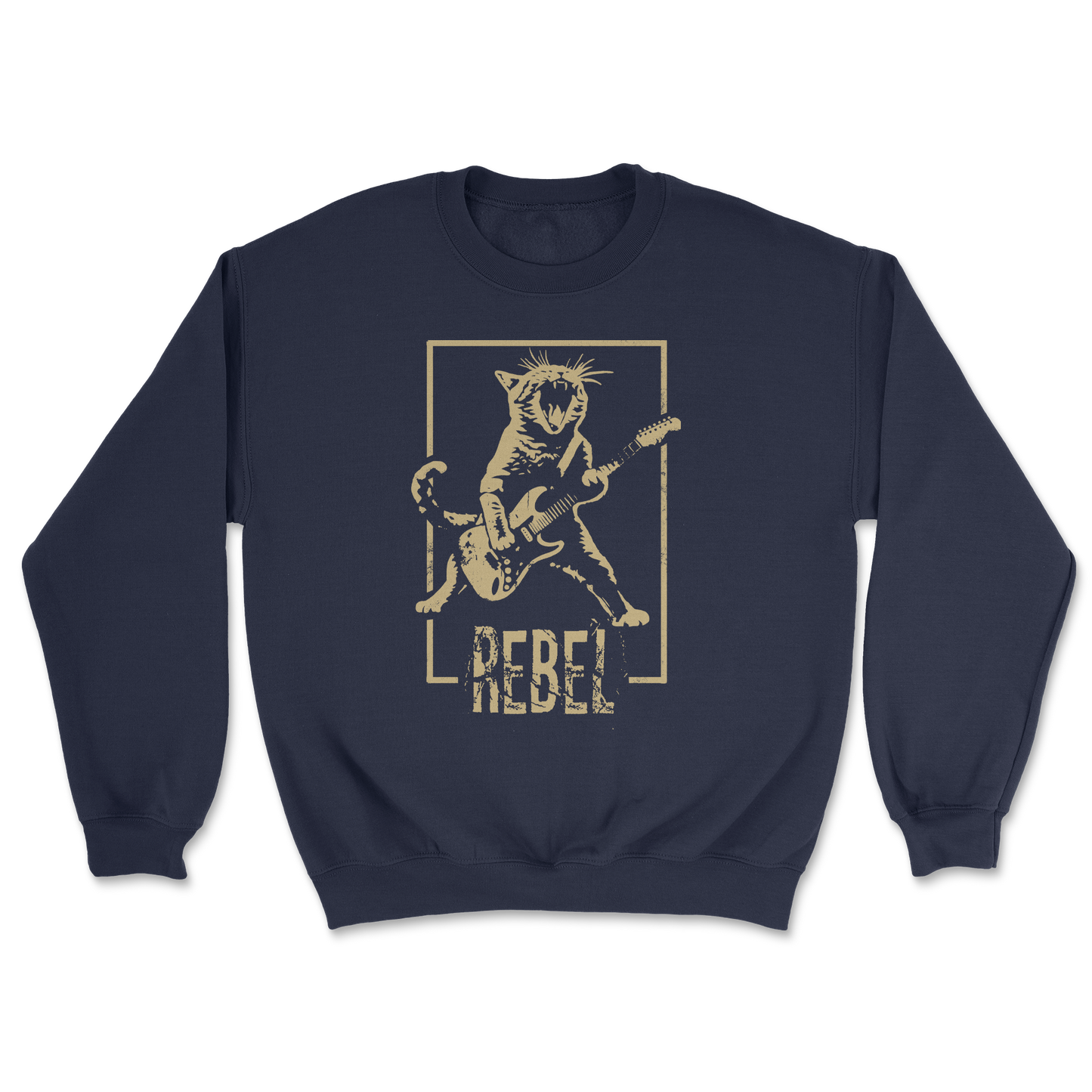 Heavy Blend Crew Neck Rebel Kitty in Navy