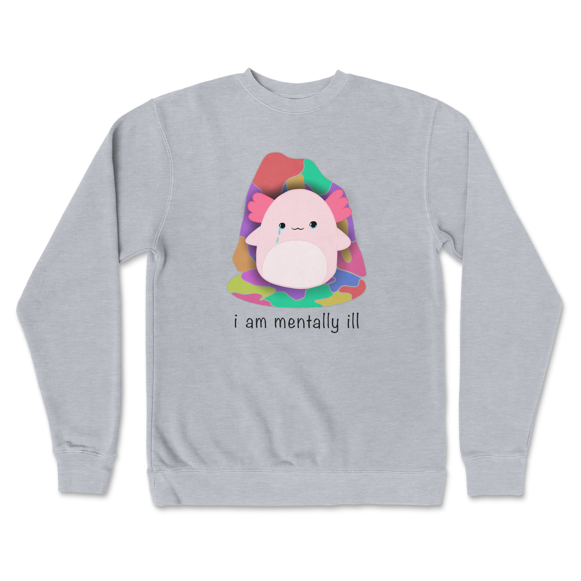 Independent Clothing Co. Crew Neck Mentally Ill and Squishy in GreyHeather