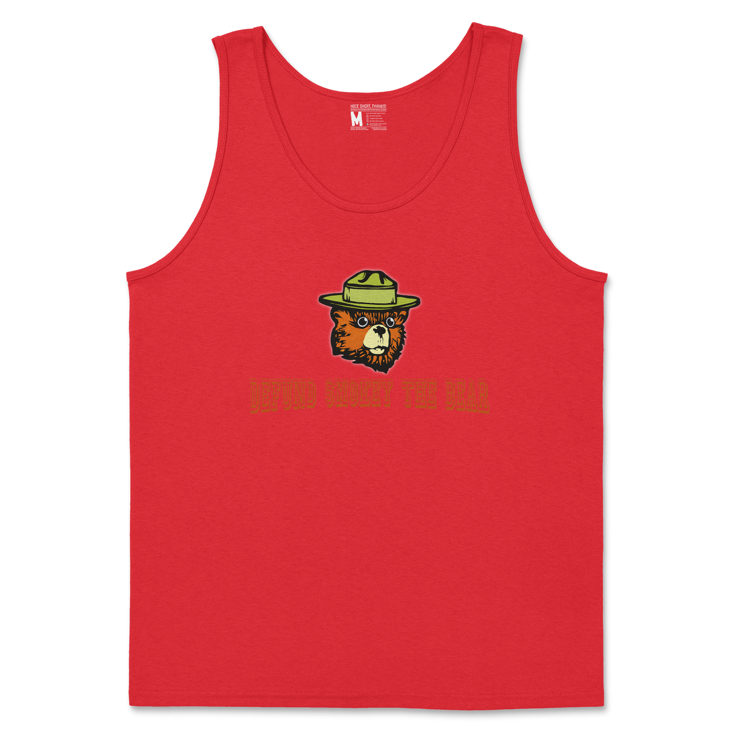 Heavy Blend Tank Top Defund Smokey Bear in Red