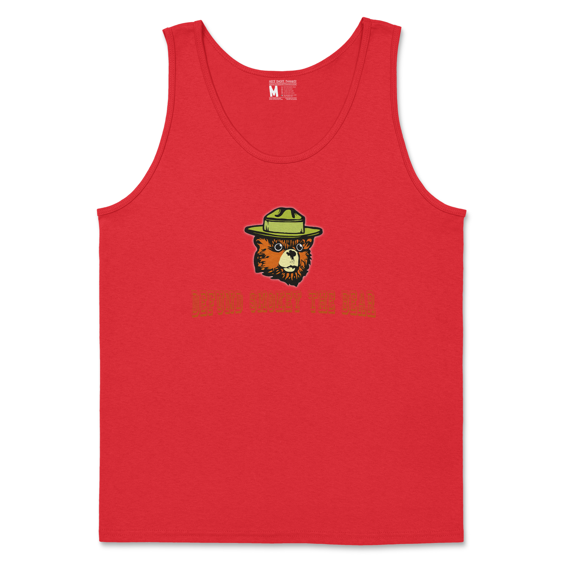 Heavy Blend Tank Top Defund Smokey Bear in Red