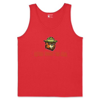 Heavy Blend Tank Top Defund Smokey Bear in Red