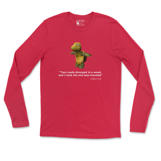 Gildan SoftStyle Long Sleeve Robert Frost Quote in Red