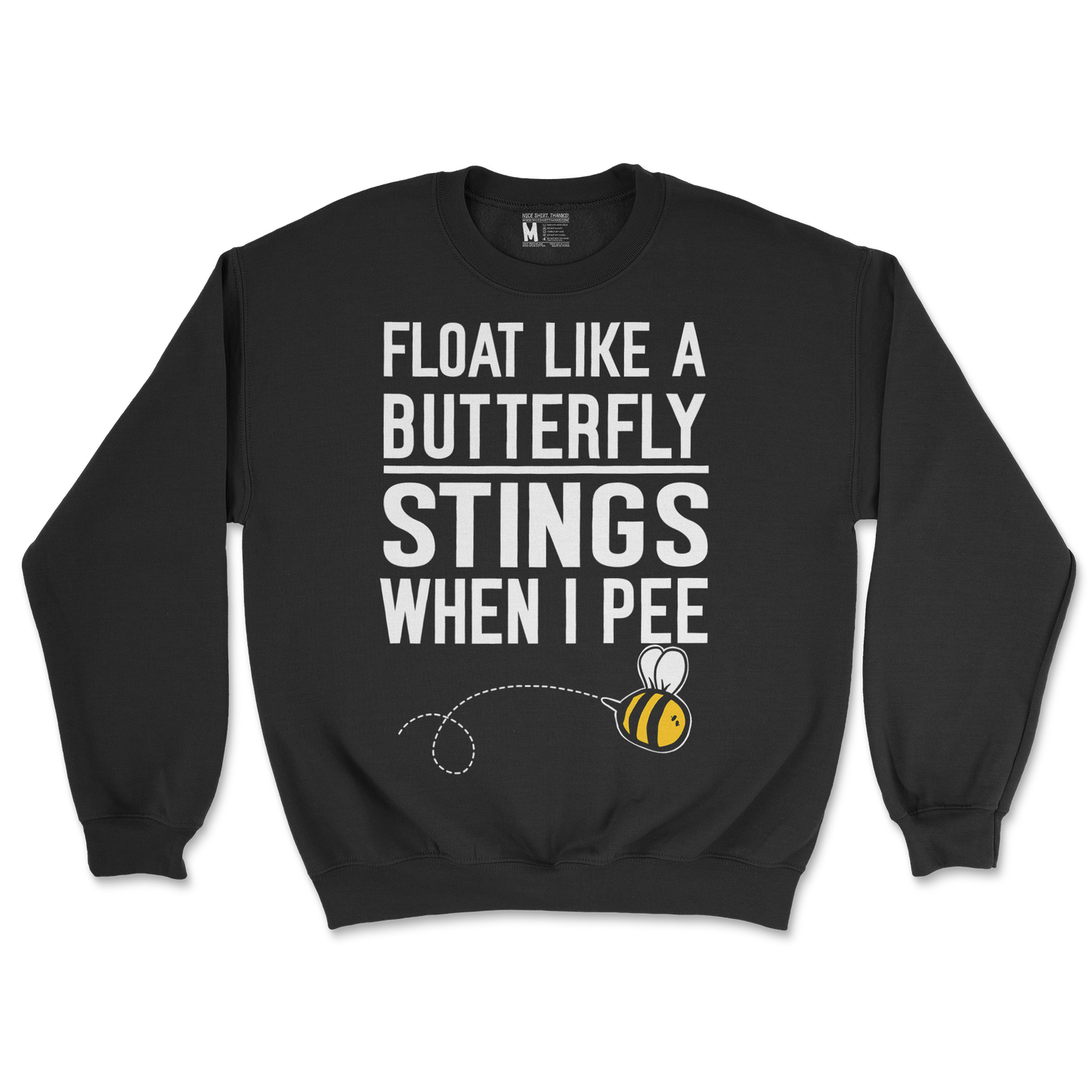 Gildan SoftStyle Crew Neck Stings When I Pee in Black