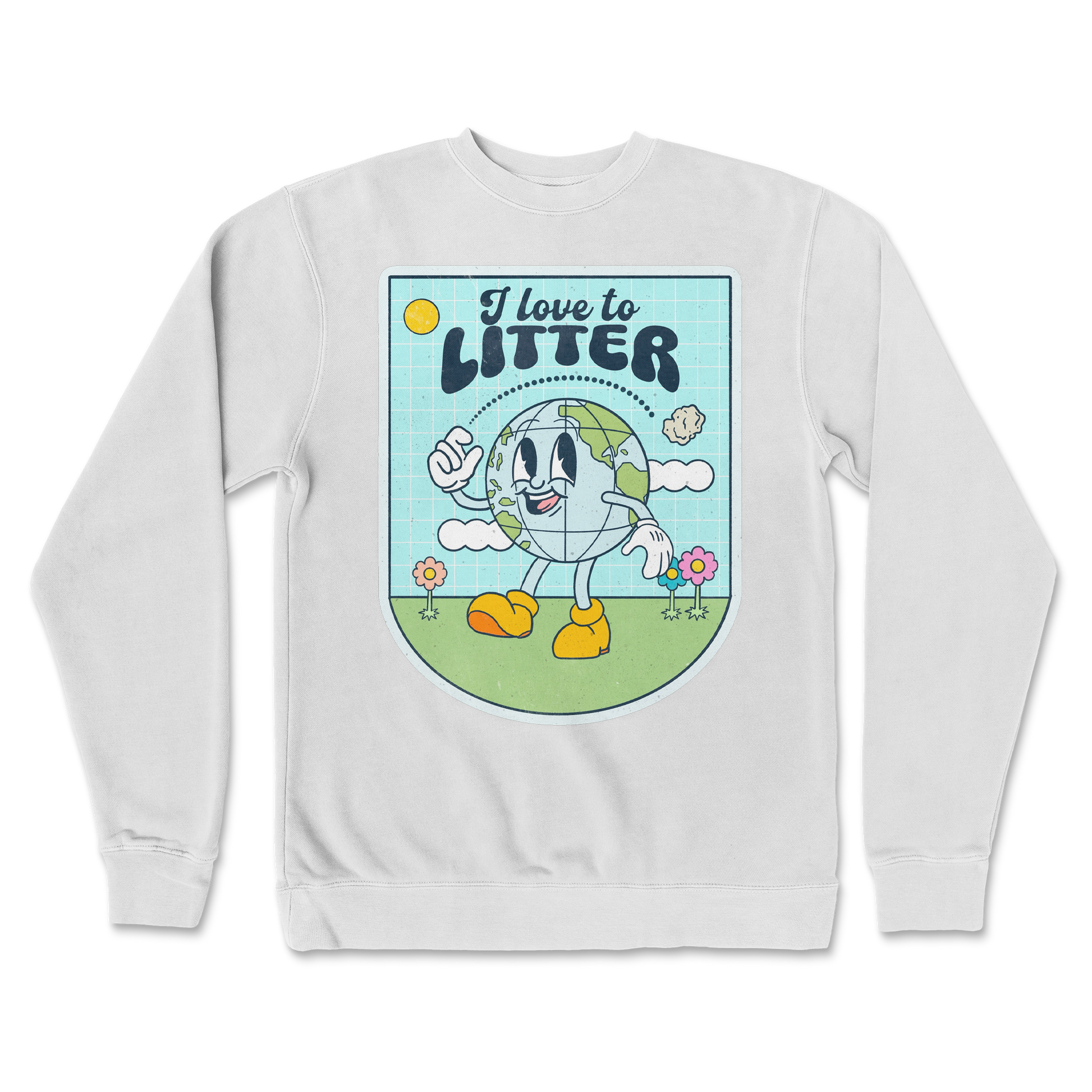 Independent Clothing Co. Crew Neck Earth Day in White
