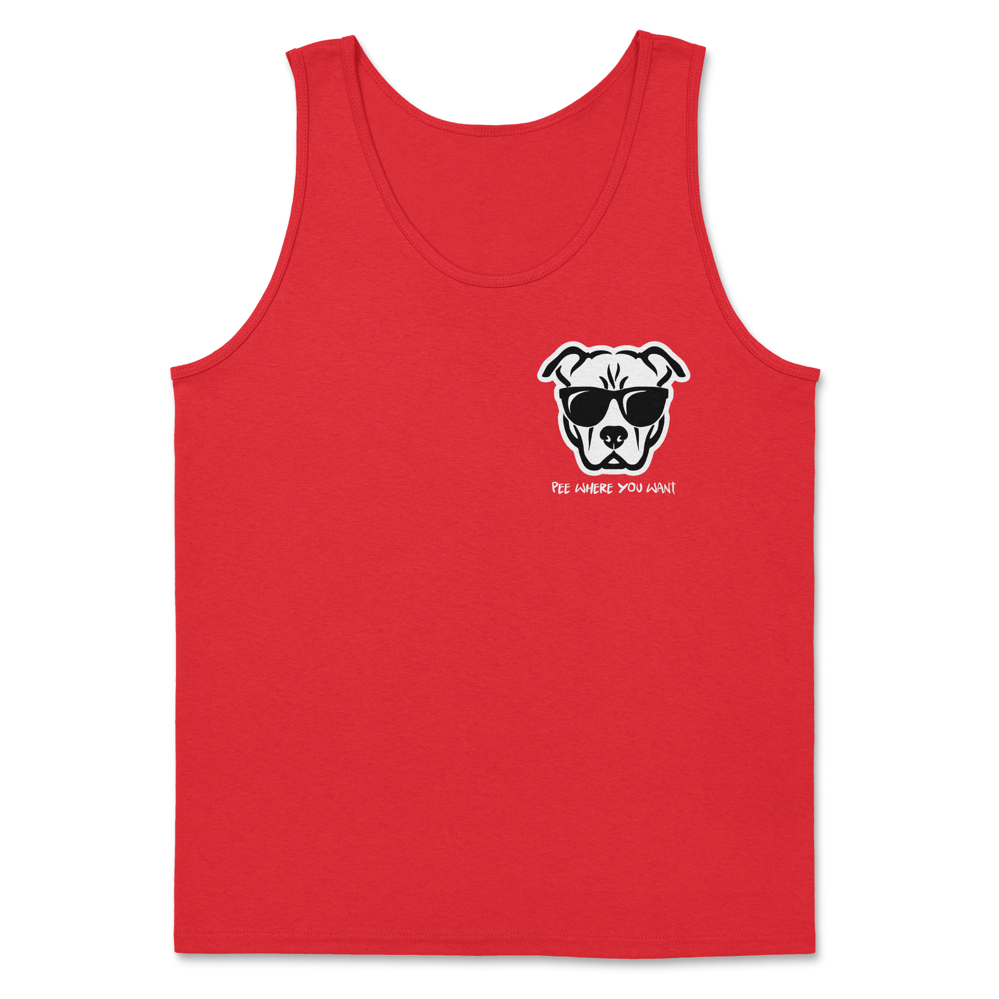 The Nice Shirt Tank Top Pee Where You Want  in Red