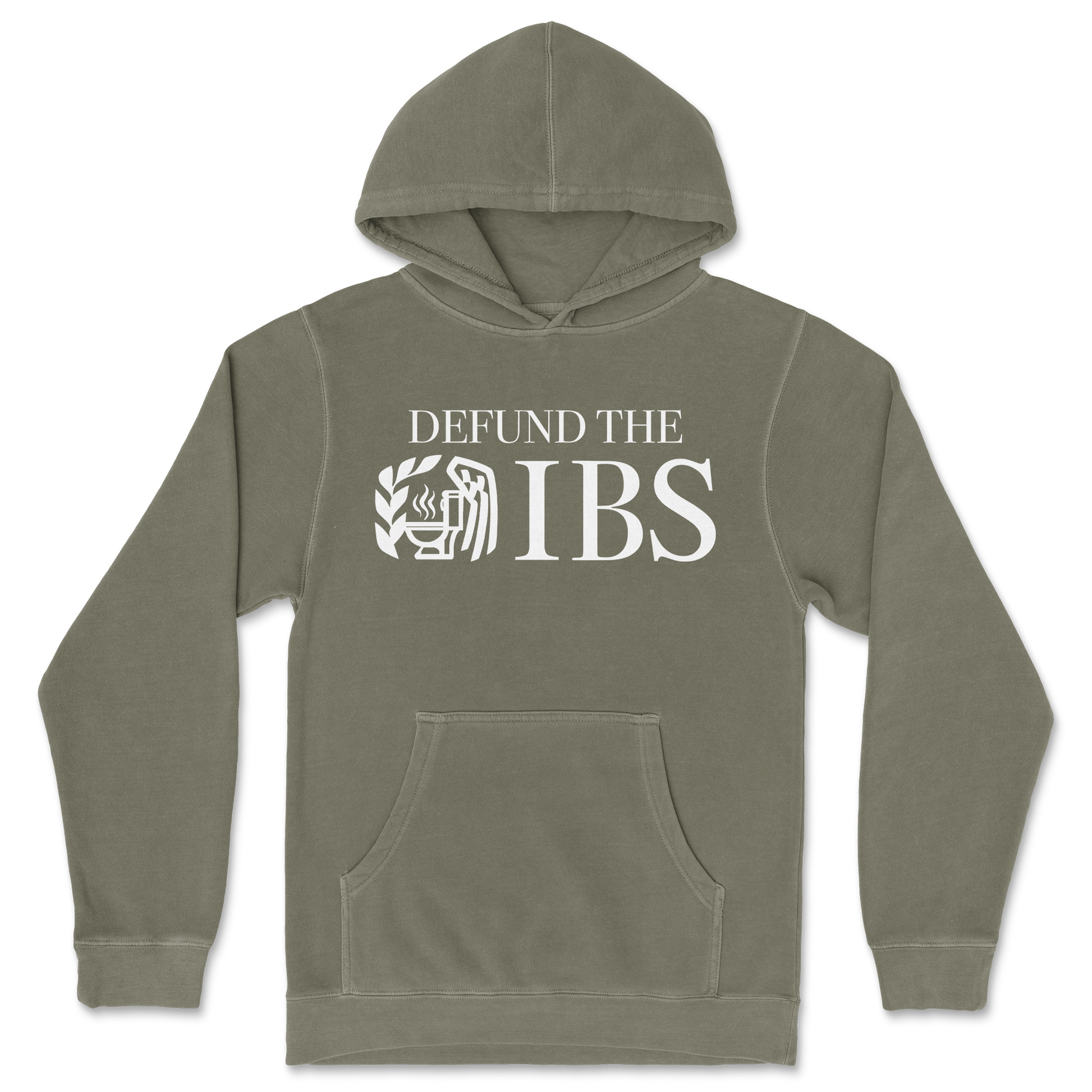 Independent Clothing Co. Hoodie Defund The IBS in Olive