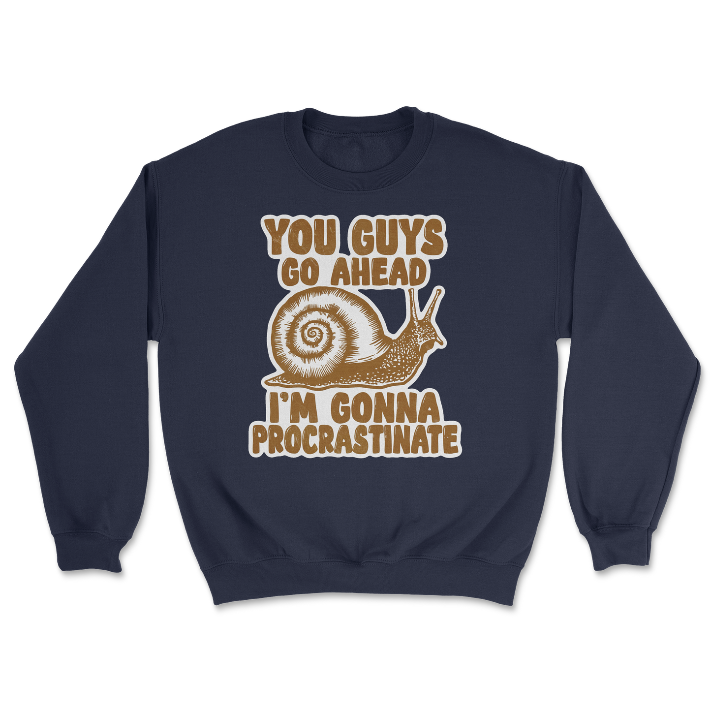 The Nice Shirt Crew Neck Procrastinating Snail  in Navy