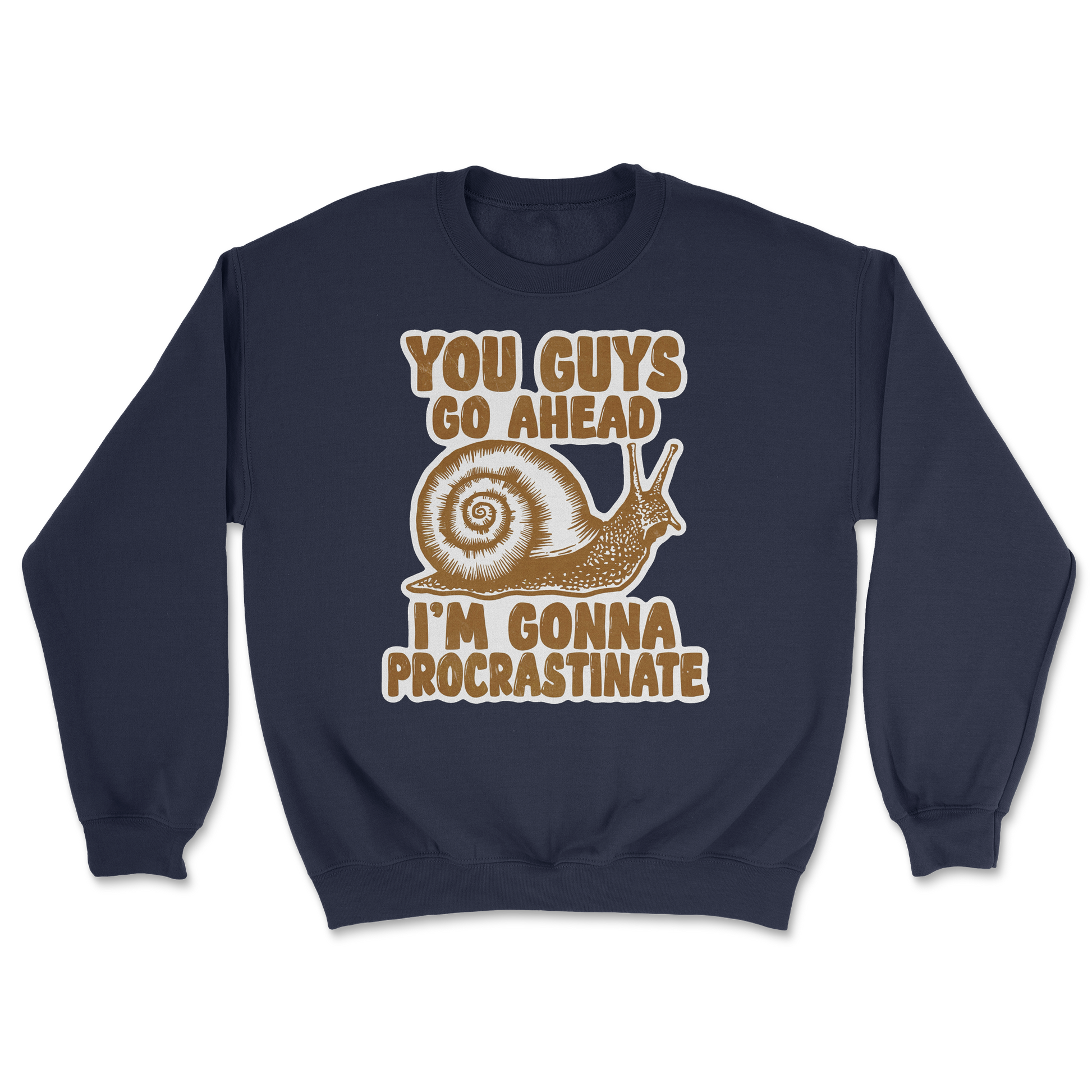 The Nice Shirt Crew Neck Procrastinating Snail  in Navy