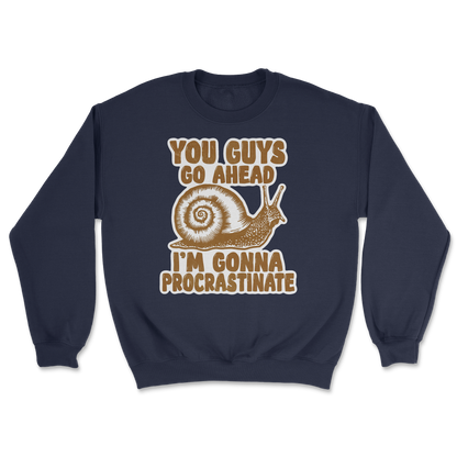 The Nice Shirt Crew Neck Procrastinating Snail  in Navy