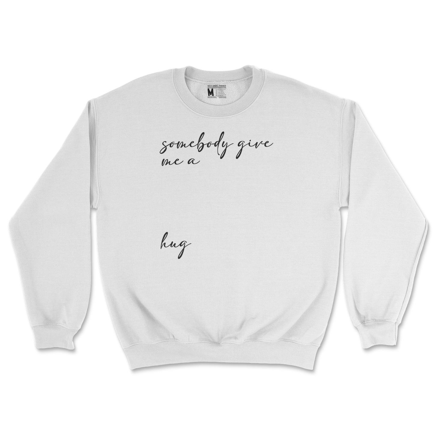 Gildan SoftStyle Crew Neck Hug Me in White