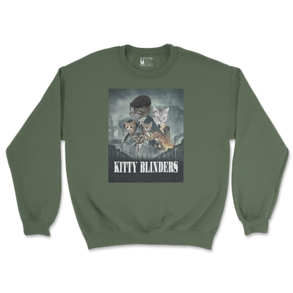 Gildan SoftStyle Crew Neck Kitty Blinders in Military Green