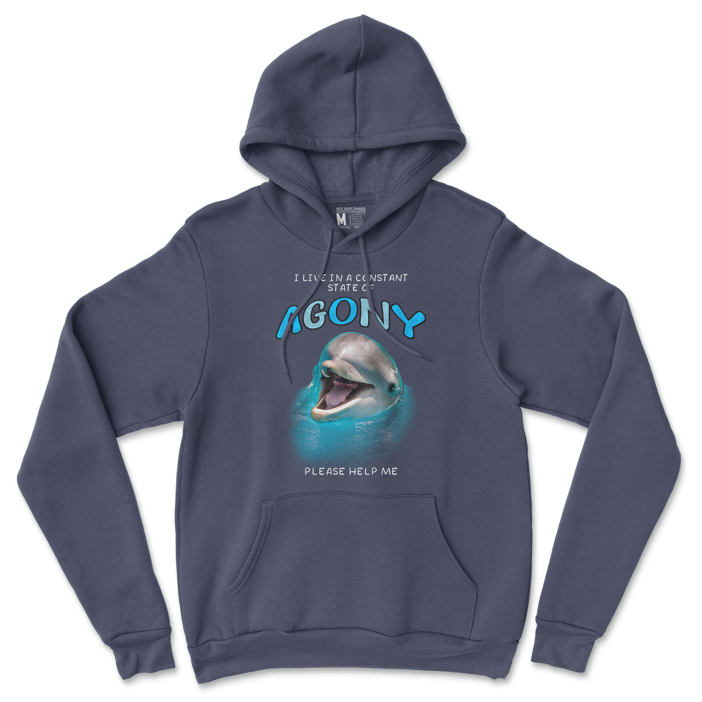 Gildan SoftStyle Hoodie Agony Dolphin in Navy