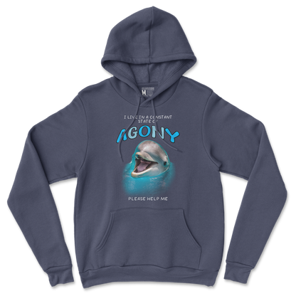 Gildan SoftStyle Hoodie Agony Dolphin in Navy