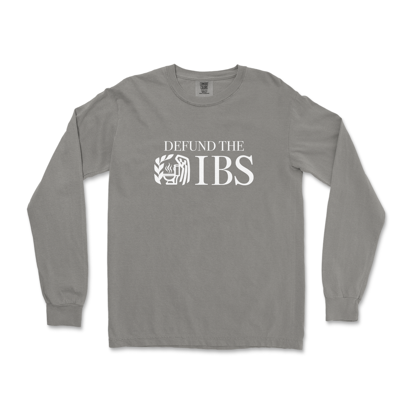 Comfort Colors Long Sleeve Defund The IBS in Grey