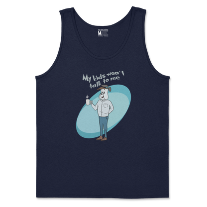 Gildan SoftStyle Tank Top My Kids Wont Talk To Me in Navy