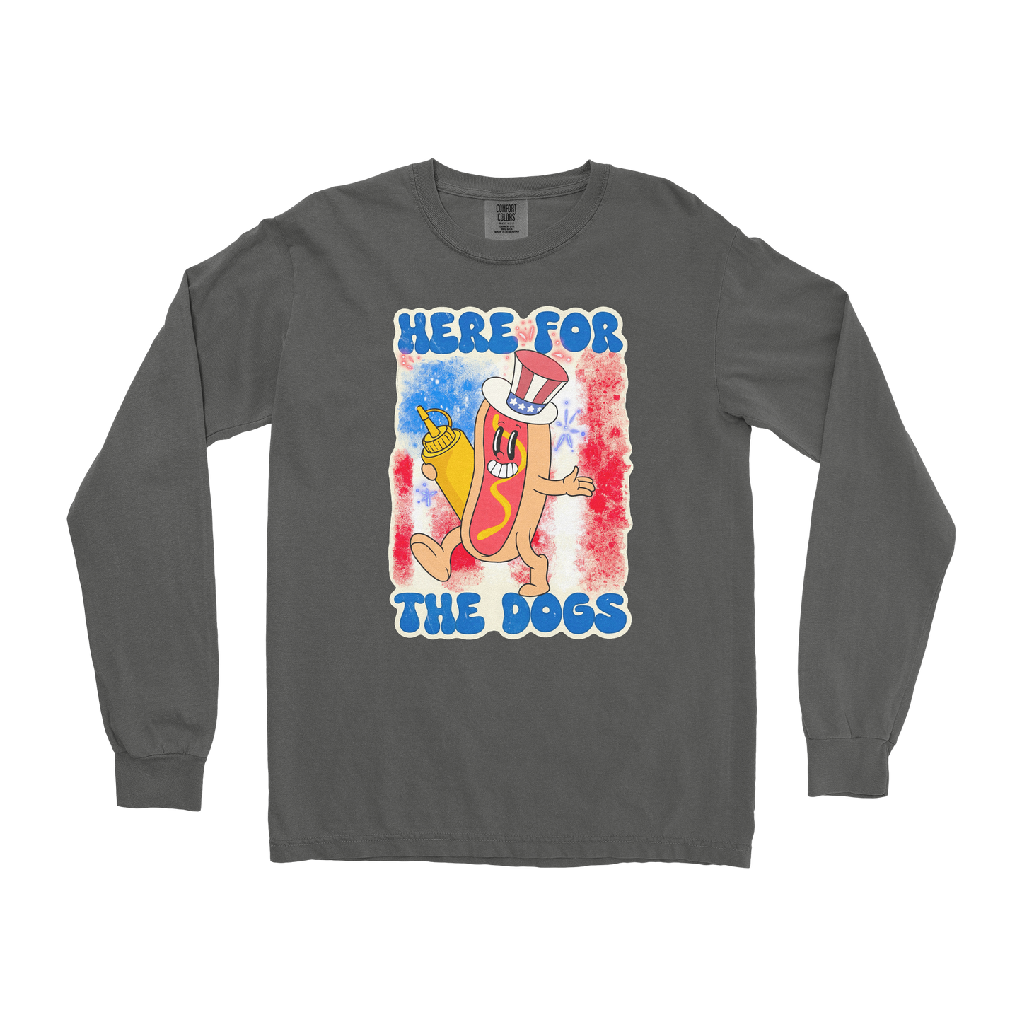Comfort Colors Long Sleeve Hot Dog in Pepper