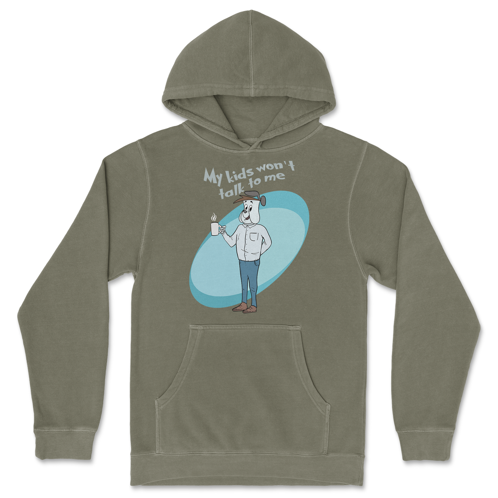 Independent Clothing Co. Hoodie My Kids Wont Talk To Me in Olive