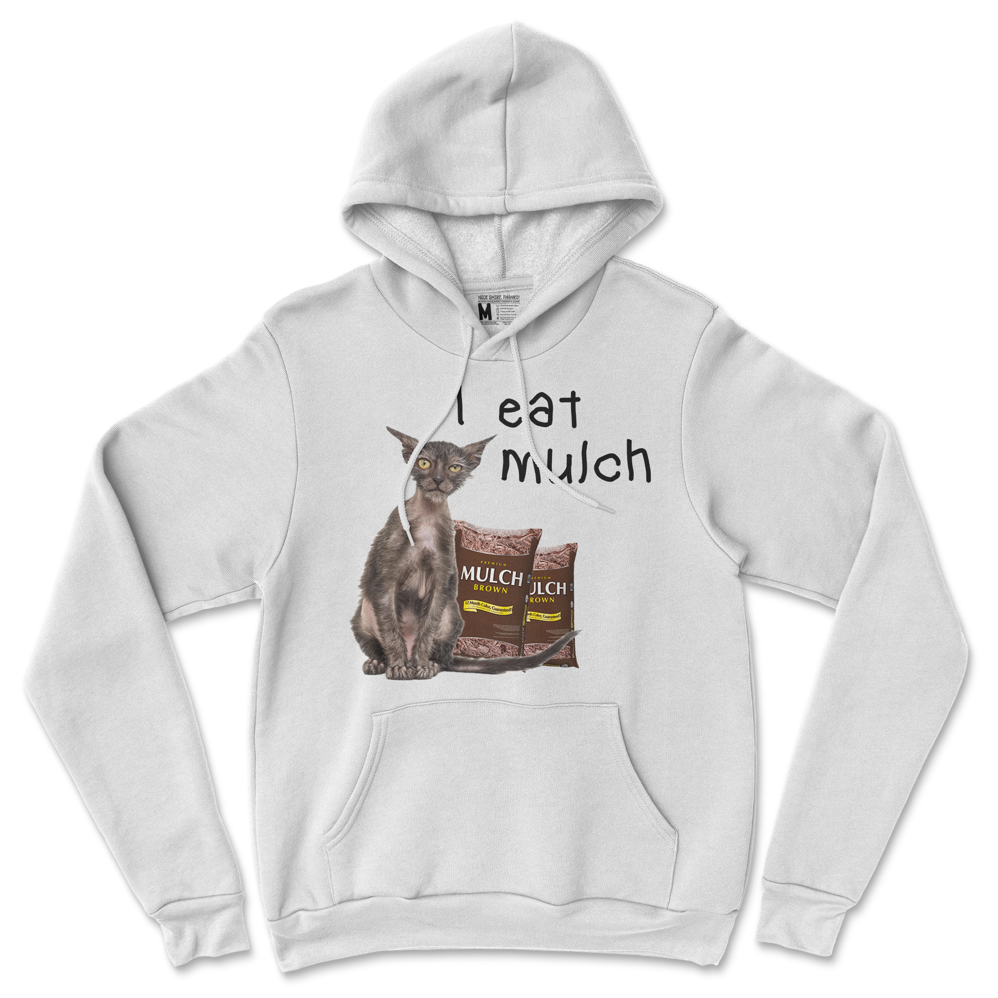 Gildan SoftStyle Hoodie I Eat Mulch in White