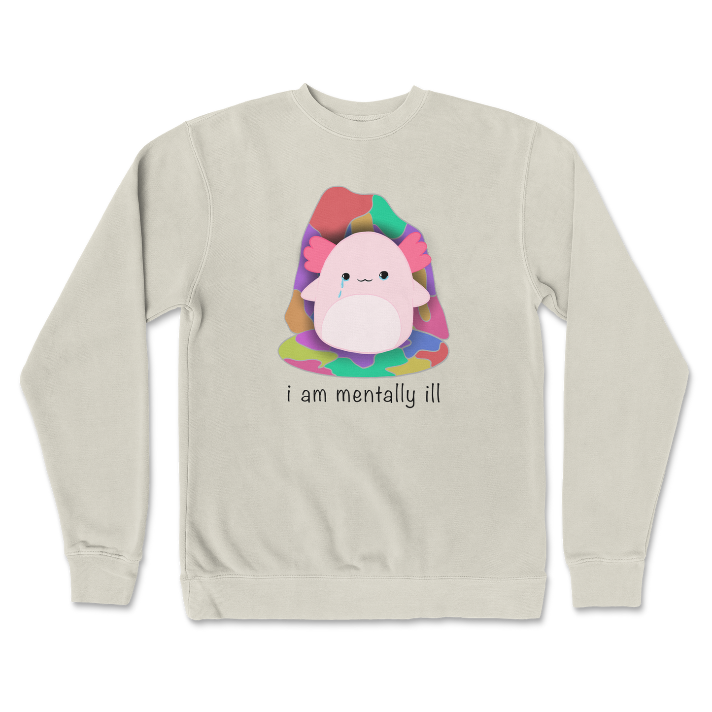 Independent Clothing Co. Crew Neck Mentally Ill and Squishy in Bone