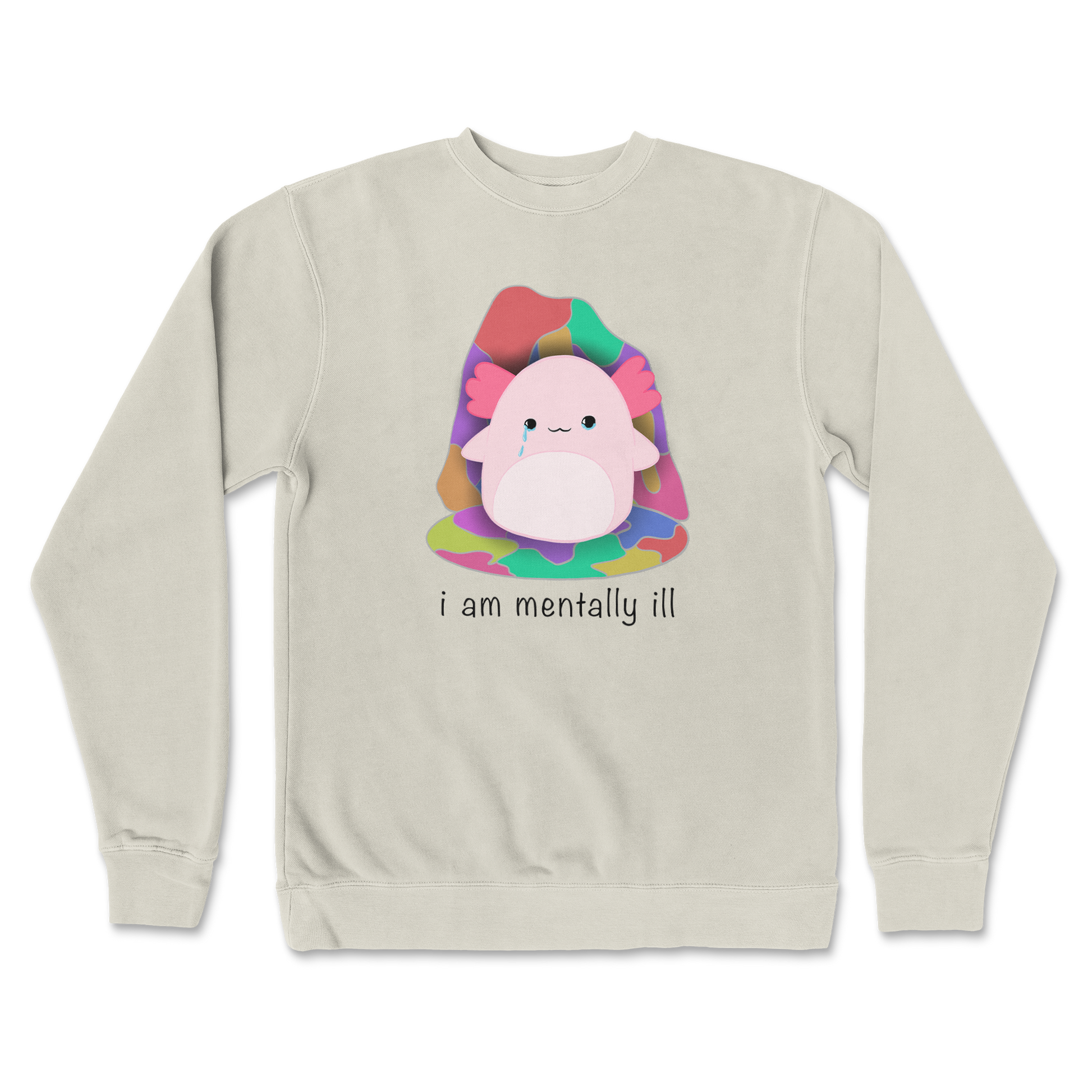 Independent Clothing Co. Crew Neck Mentally Ill and Squishy in Bone