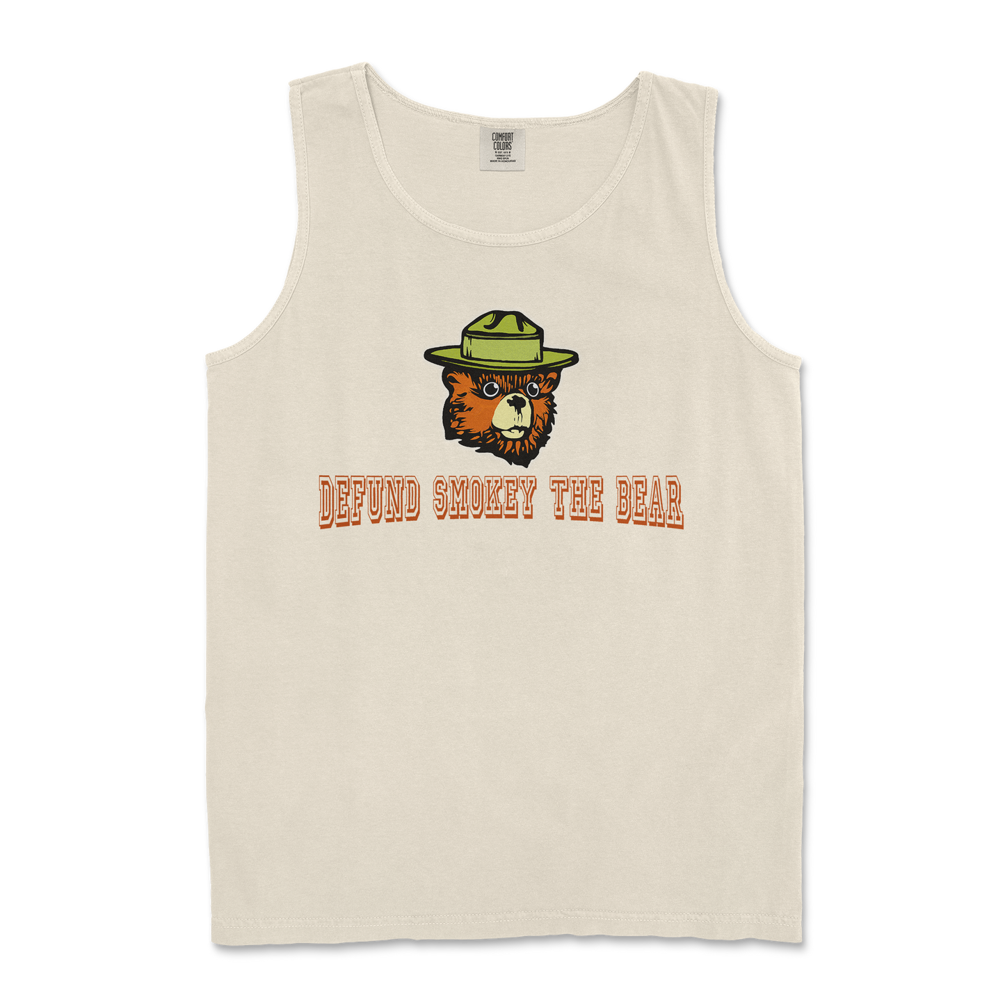 Comfort Colors Tank Top Defund Smokey Bear in Ivory