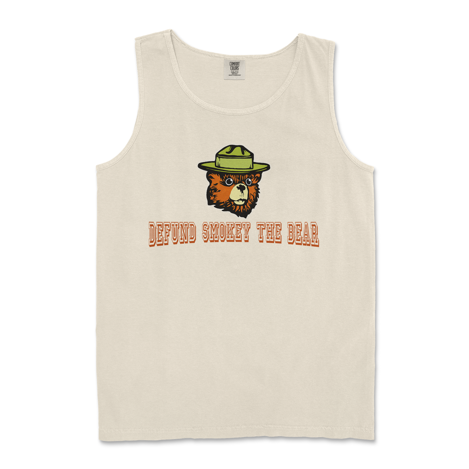 Comfort Colors Tank Top Defund Smokey Bear in Ivory