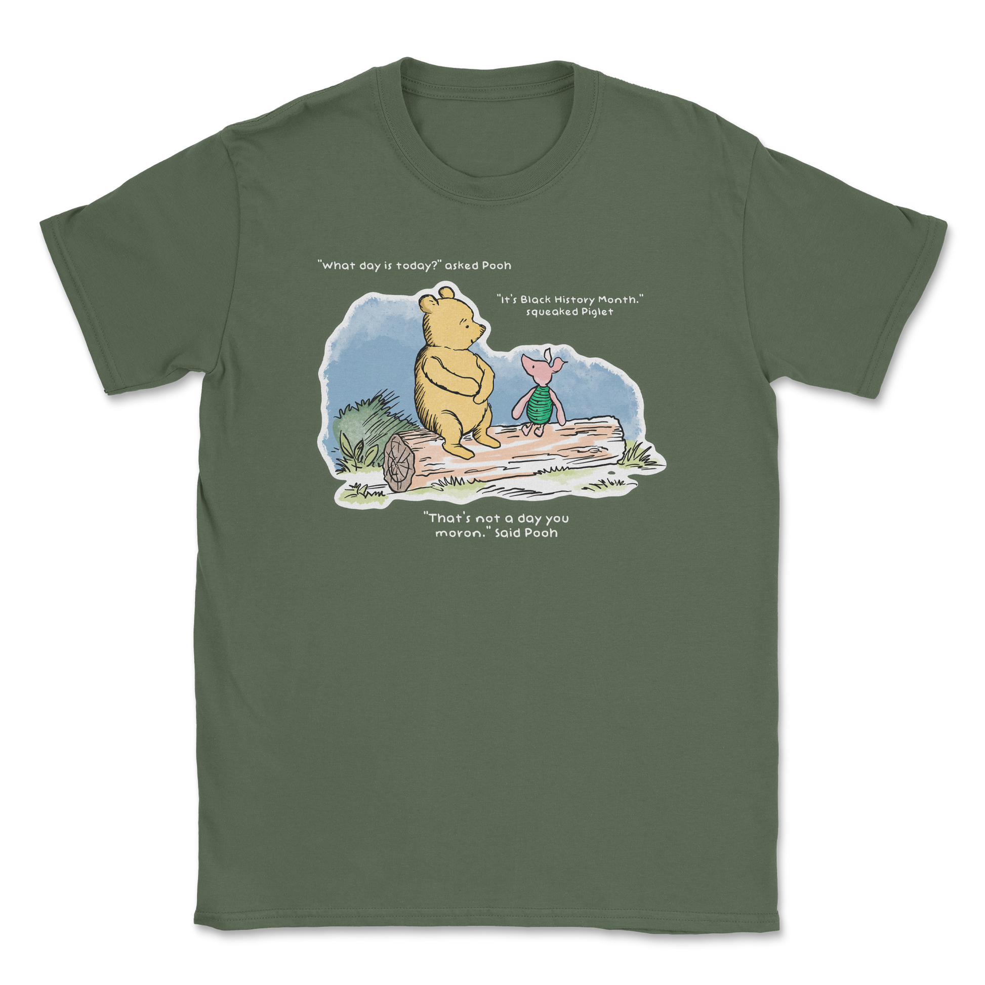 The Nice Shirt T-Shirt Winnie the Pooh  in Military-Green