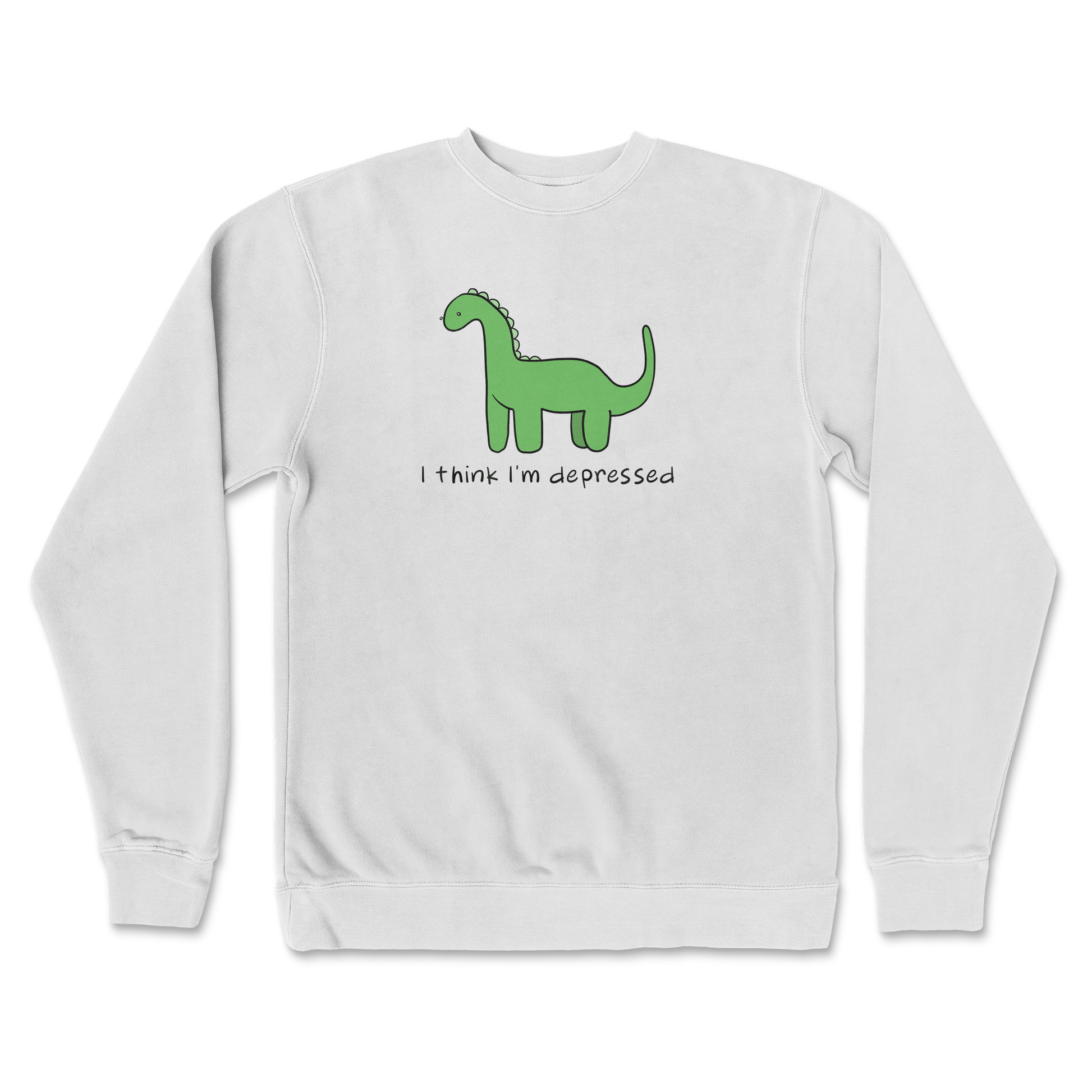 Independent Clothing Co. Crew Neck Depressed Dino  in white