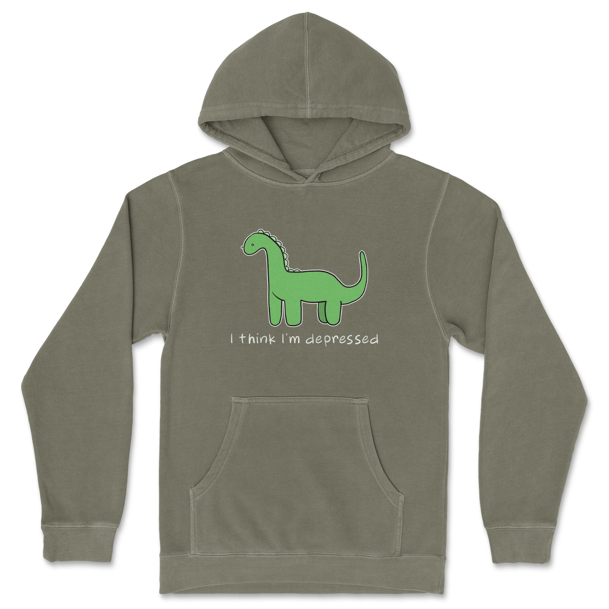 Independent Clothing Co. Hoodie Depressed Dino  in Olive