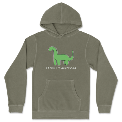 Independent Clothing Co. Hoodie Depressed Dino  in Olive